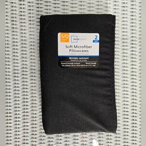 Mainstays Soft Black Microfiber Queen Pillowcases